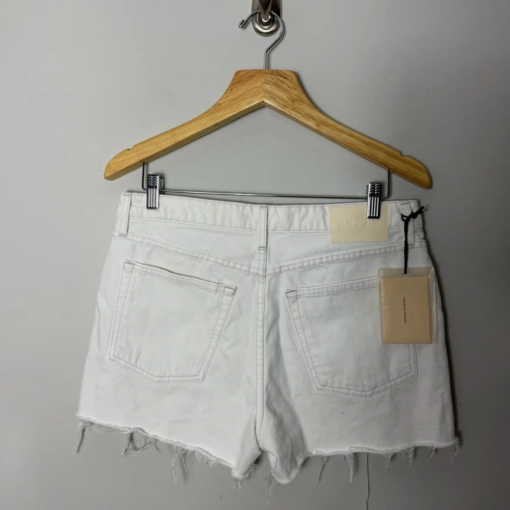 NEW $165 GRLFRND The Helena High Rise Cut Off White Denim Jean Shorts 350